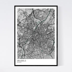 Brussels City Map Print