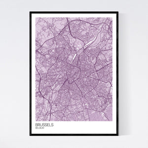 Brussels City Map Print