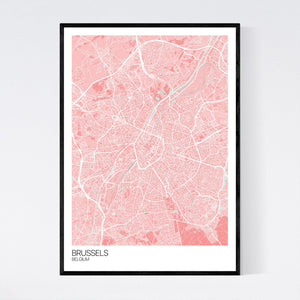 Brussels City Map Print