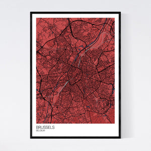 Brussels City Map Print