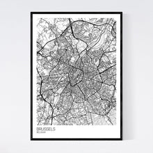 Load image into Gallery viewer, Brussels City Map Print