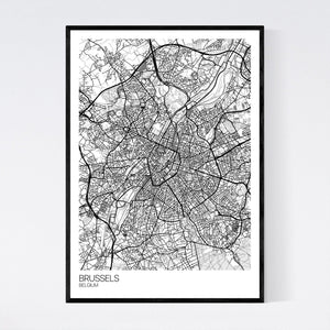 Brussels City Map Print