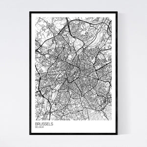 Brussels City Map Print