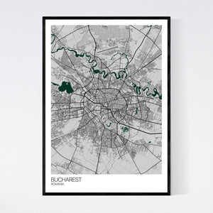 Bucharest City Map Print