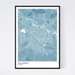 Bucharest City Map Print