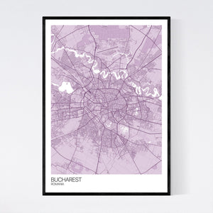 Bucharest City Map Print