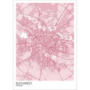 Map of Bucharest, Romania