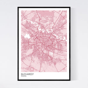 Map of Bucharest, Romania