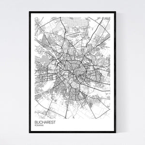 Bucharest City Map Print