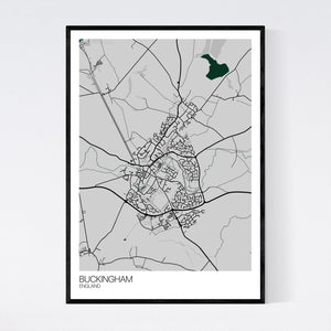 Buckingham Town Map Print