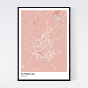 Buckingham Town Map Print