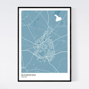 Buckingham Town Map Print