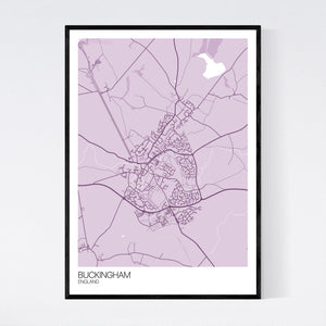 Buckingham Town Map Print