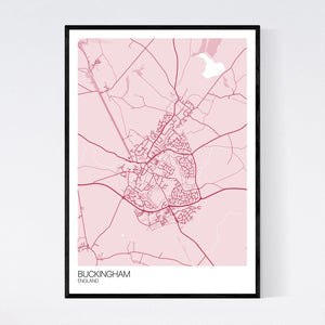 Buckingham Town Map Print