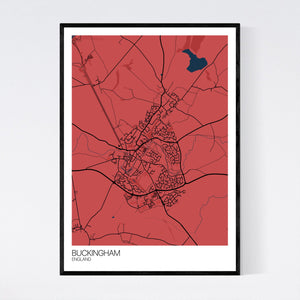 Buckingham Town Map Print