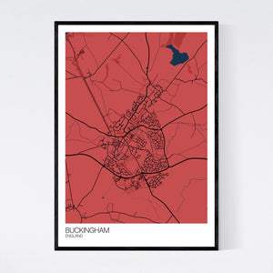 Buckingham Town Map Print