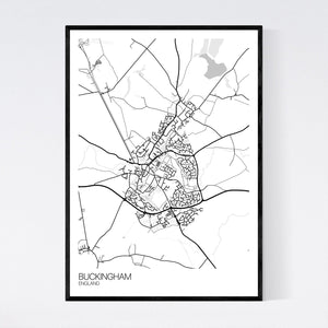 Buckingham Town Map Print