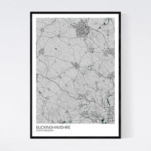 Buckinghamshire Region Map Print