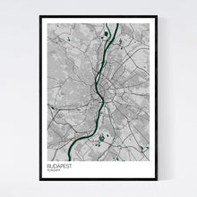 Load image into Gallery viewer, Budapest City Map Print