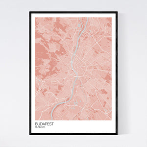 Budapest City Map Print