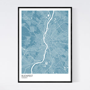 Budapest City Map Print