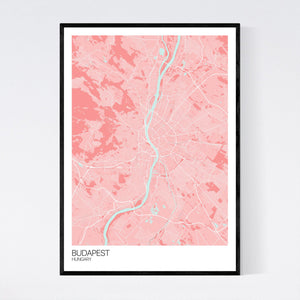 Budapest City Map Print