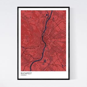 Budapest City Map Print