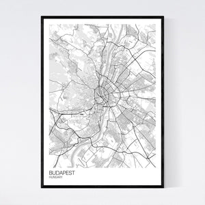 Budapest City Map Print