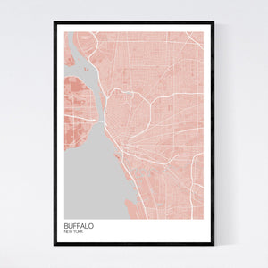 Buffalo City Map Print