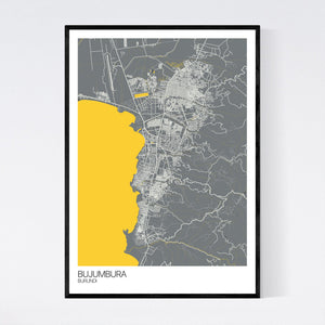 Bujumbura City Map Print