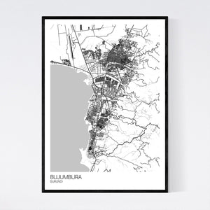 Bujumbura City Map Print