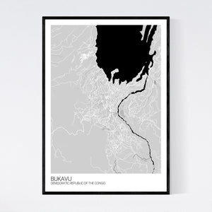 Bukavu City Map Print