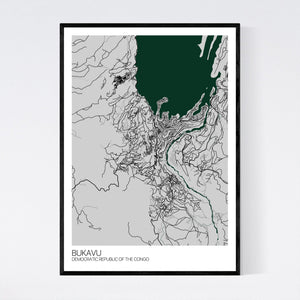 Bukavu City Map Print