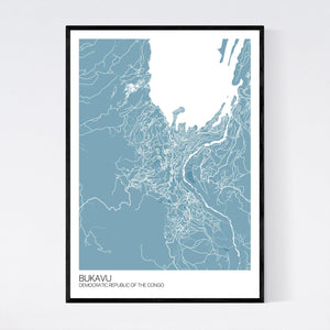 Bukavu City Map Print