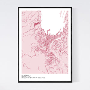 Bukavu City Map Print