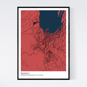 Bukavu City Map Print