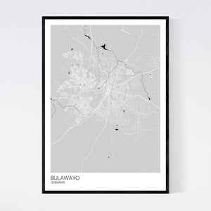 Bulawayo City Map Print