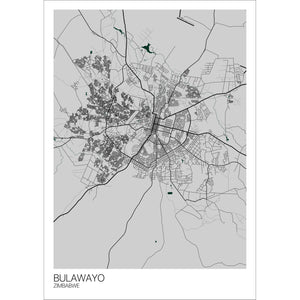 Map of Bulawayo, Zimbabwe