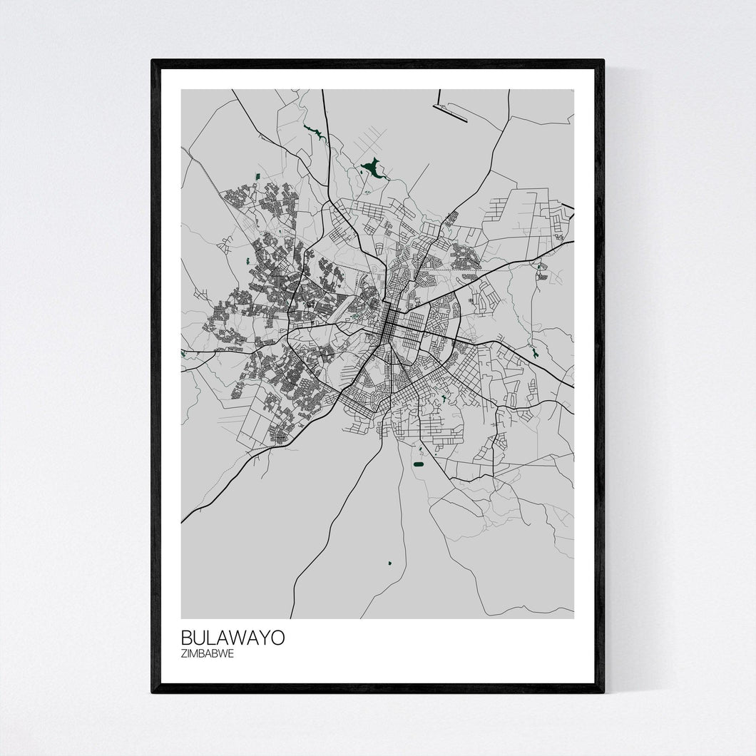 Map of Bulawayo, Zimbabwe