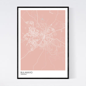 Bulawayo City Map Print