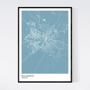 Bulawayo City Map Print