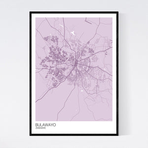 Bulawayo City Map Print