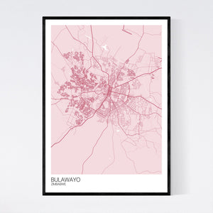 Bulawayo City Map Print