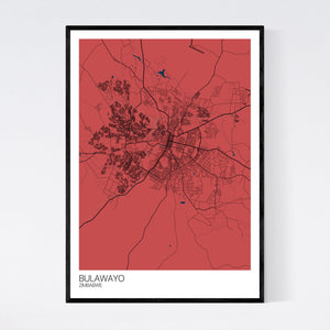 Bulawayo City Map Print