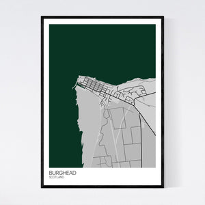 Burghead Town Map Print