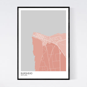 Burghead Town Map Print