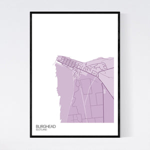 Burghead Town Map Print