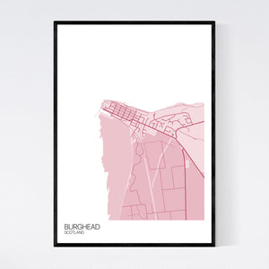 Burghead Town Map Print