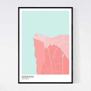 Burghead Town Map Print