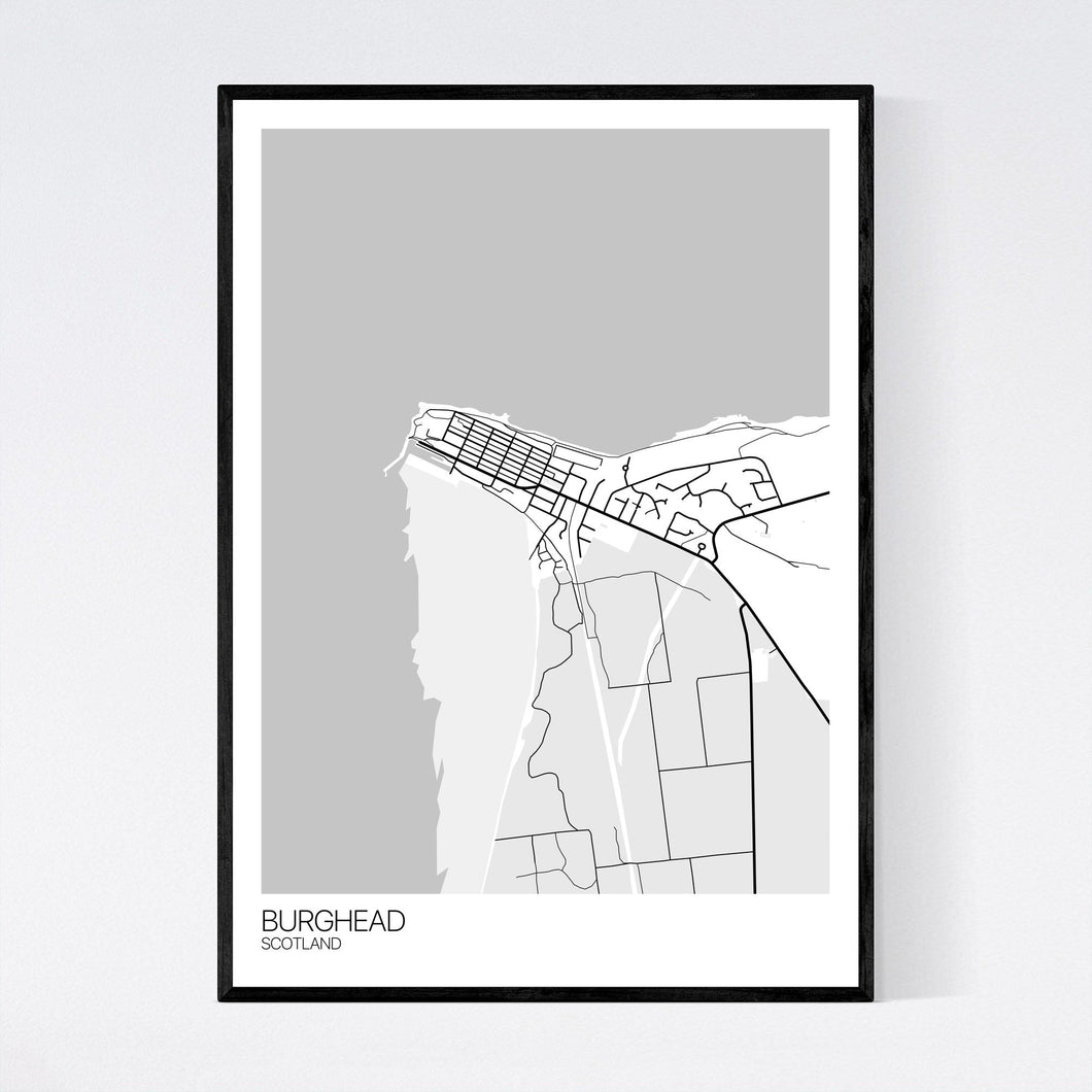 Burghead Town Map Print